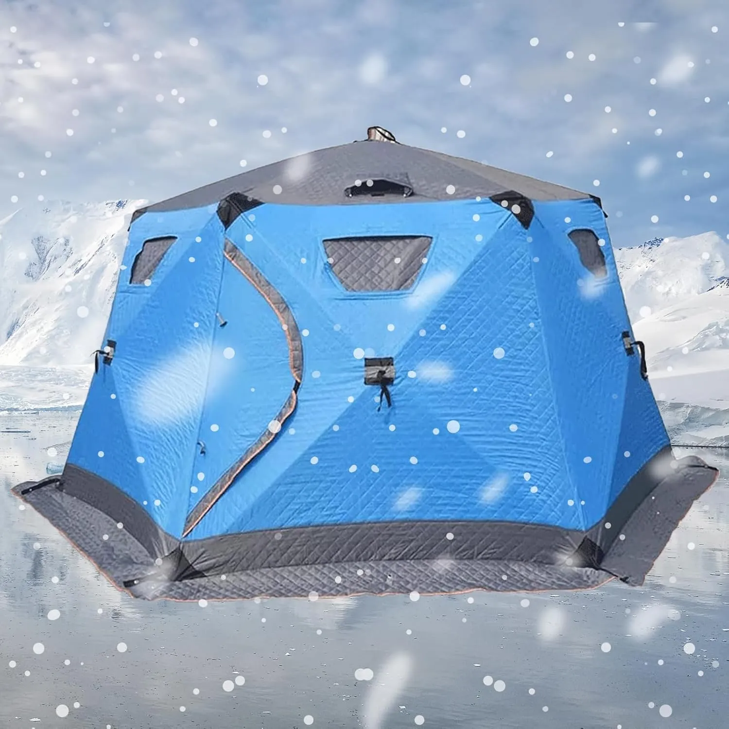 5-6 Person ​Large Space Ice Fishing Tent Winter Fishing Shelter Camping Padded Breathable Thickened Cotton Warm Tent