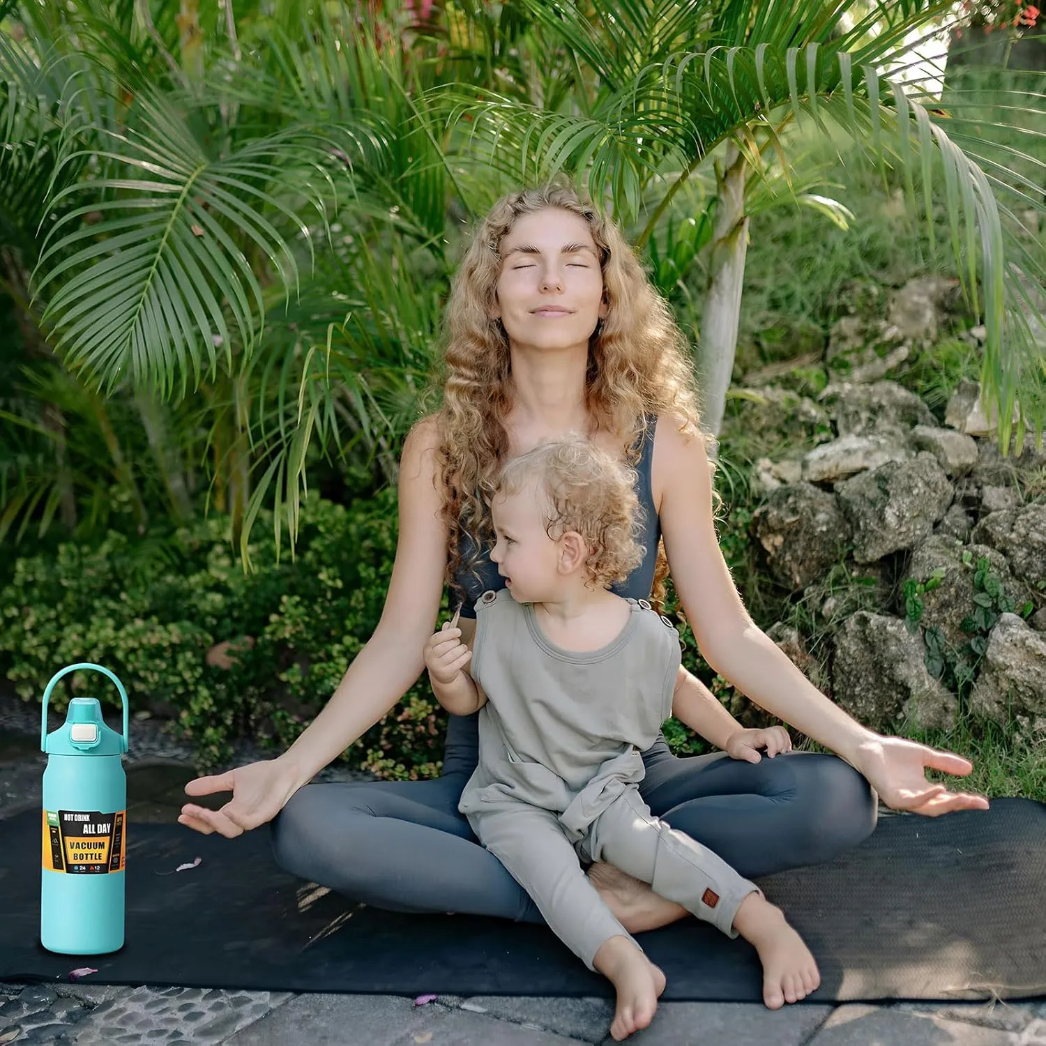 50oz /1500ml Insulated Water Bottle With Straw and Leakproof Lid, BPA Free Stainless Steel Wide Mouth Sports Water Bottle Cup With Portable Handle Double Wall Vacuum Keep Cold and Hot (green)