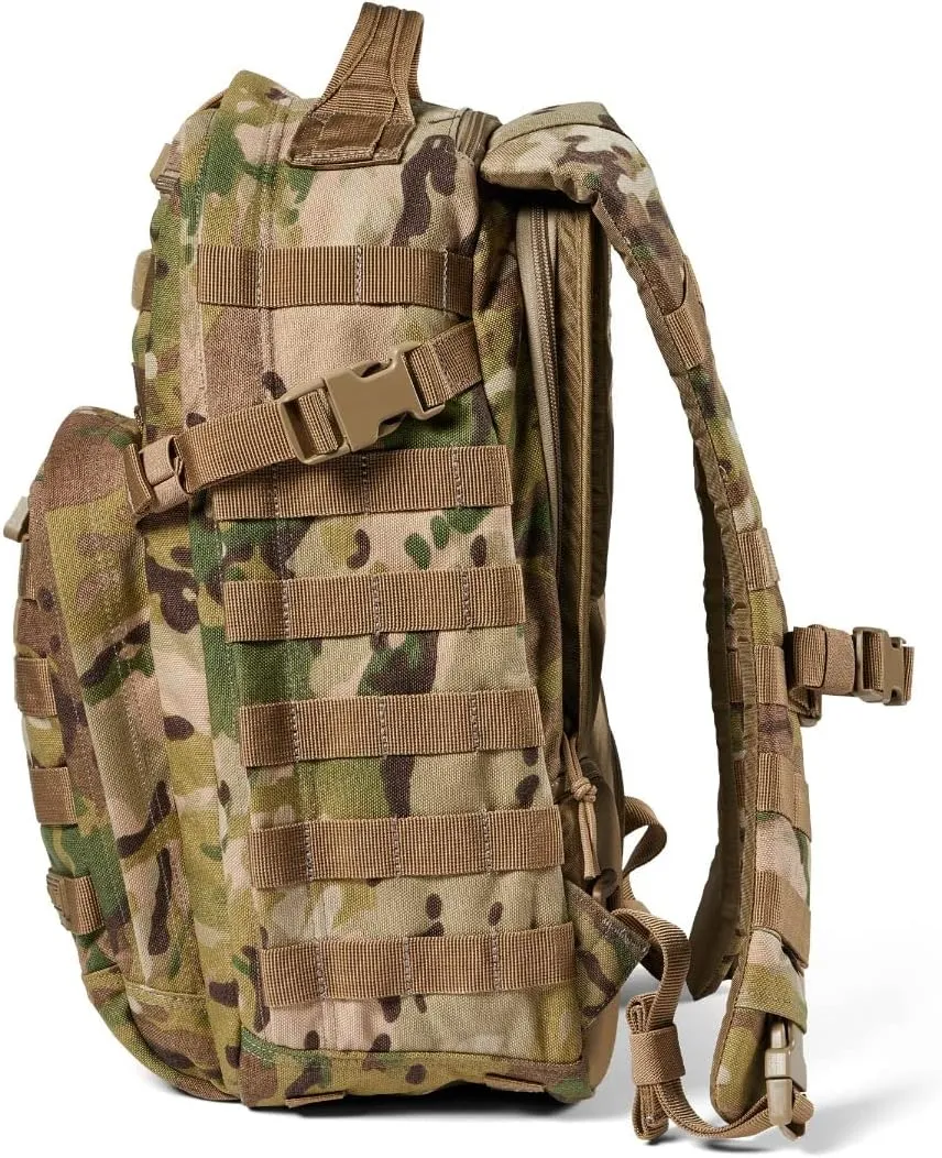 5.11 Tactical Backpack – Rush 12 2.0 – Military Molle Pack, CCW with Multiple Compartments, 24 Liter, Small, Style 56562, Multicam