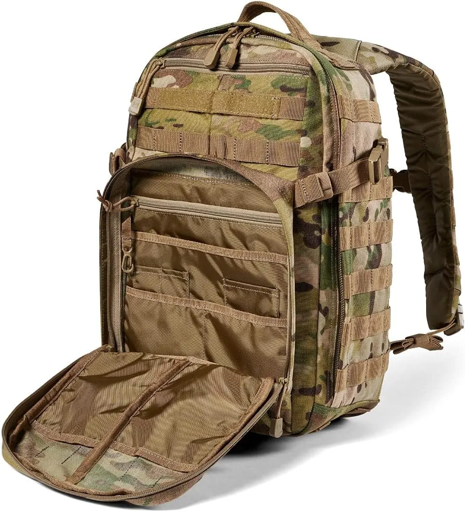 5.11 Tactical Backpack – Rush 12 2.0 – Military Molle Pack, CCW with Multiple Compartments, 24 Liter, Small, Style 56562, Multicam