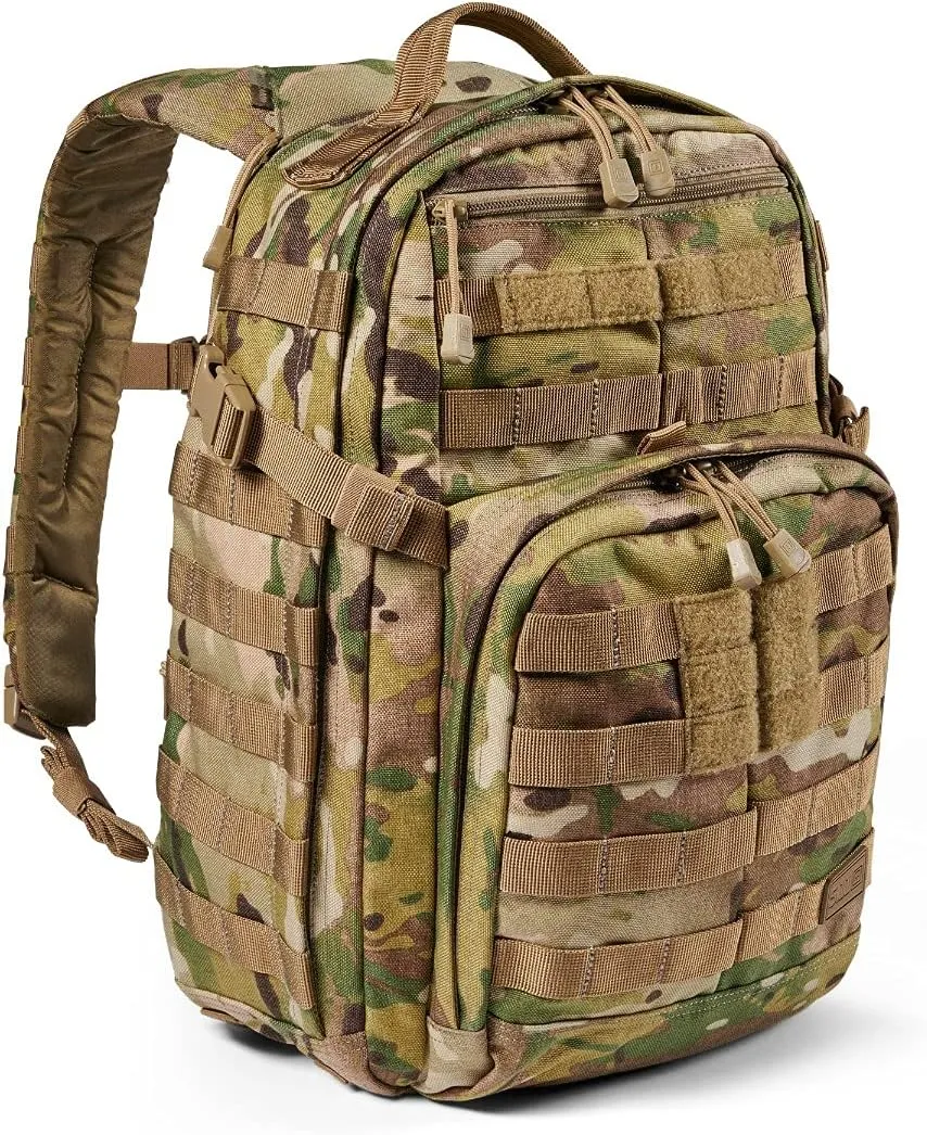 5.11 Tactical Backpack – Rush 12 2.0 – Military Molle Pack, CCW with Multiple Compartments, 24 Liter, Small, Style 56562, Multicam