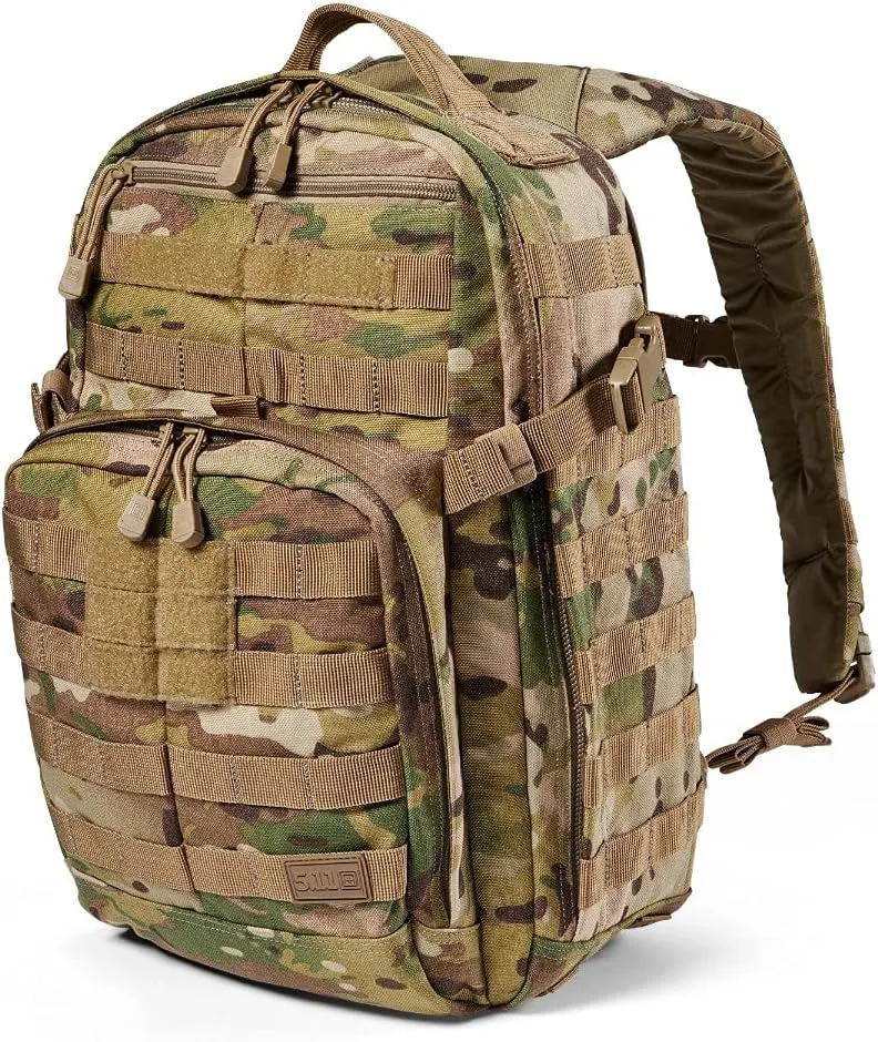 5.11 Tactical Backpack – Rush 12 2.0 – Military Molle Pack, CCW with Multiple Compartments, 24 Liter, Small, Style 56562, Multicam