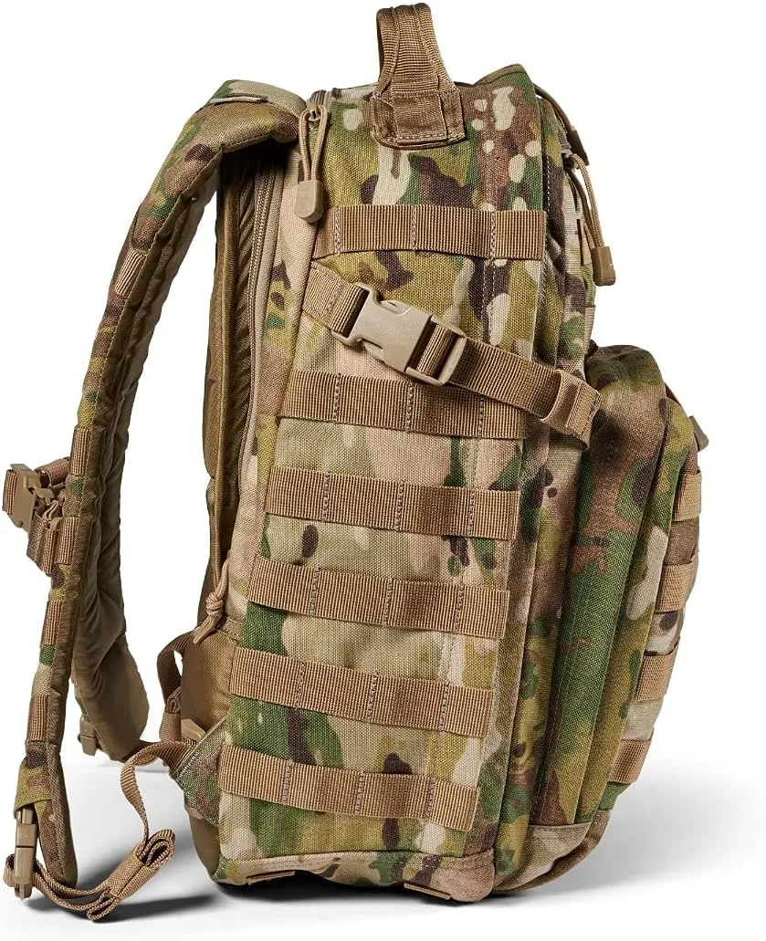 5.11 Tactical Backpack – Rush 12 2.0 – Military Molle Pack, CCW with Multiple Compartments, 24 Liter, Small, Style 56562, Multicam