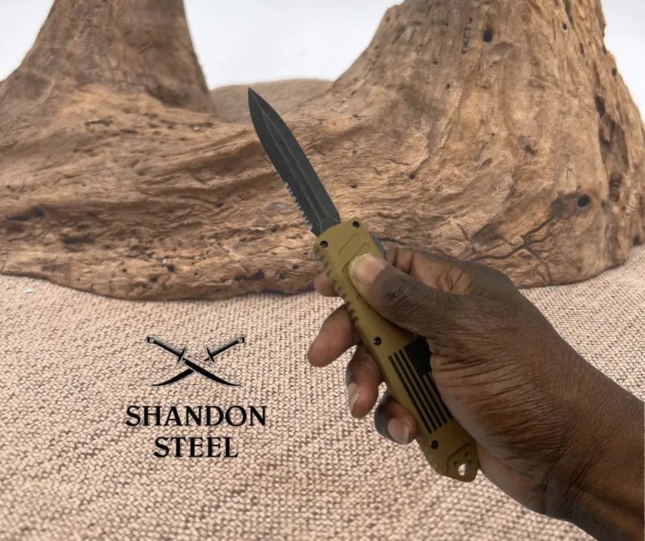 5.5" Automatic OTF Knife w/ Half Serrated Dagger Blade 194BNUS