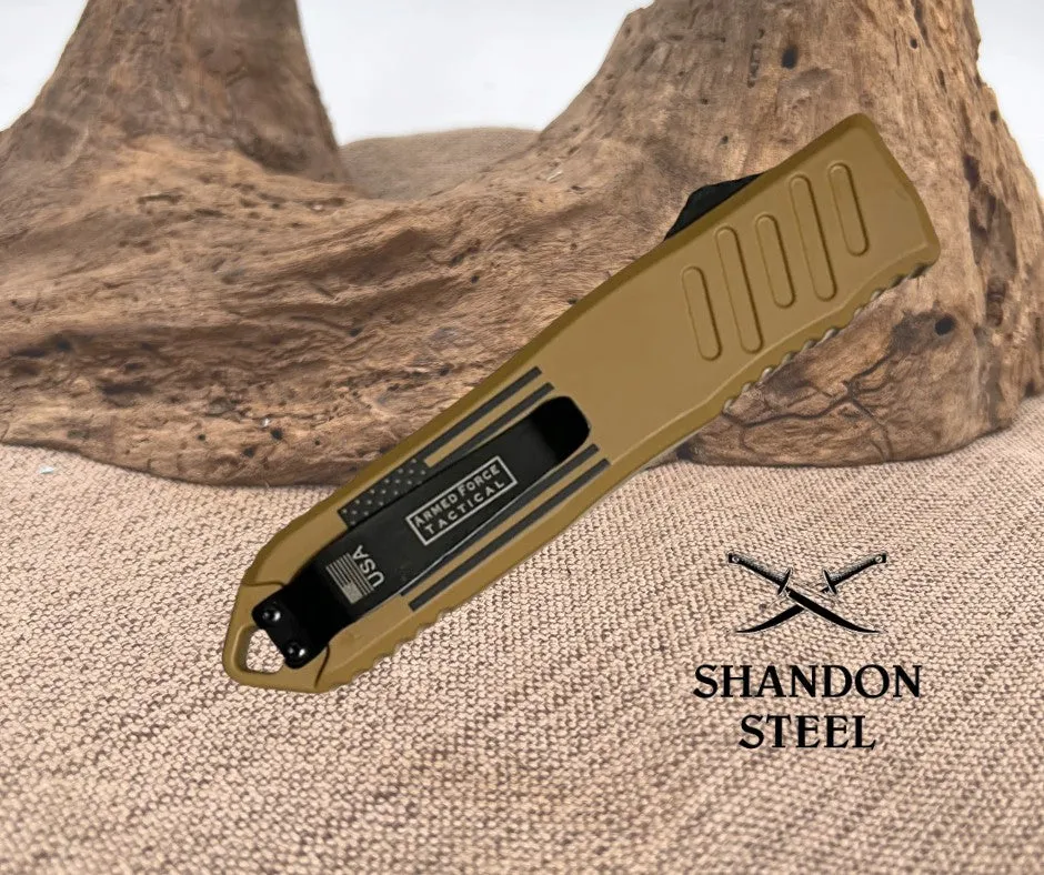 5.5" Automatic OTF Knife w/ Half Serrated Dagger Blade 194BNUS