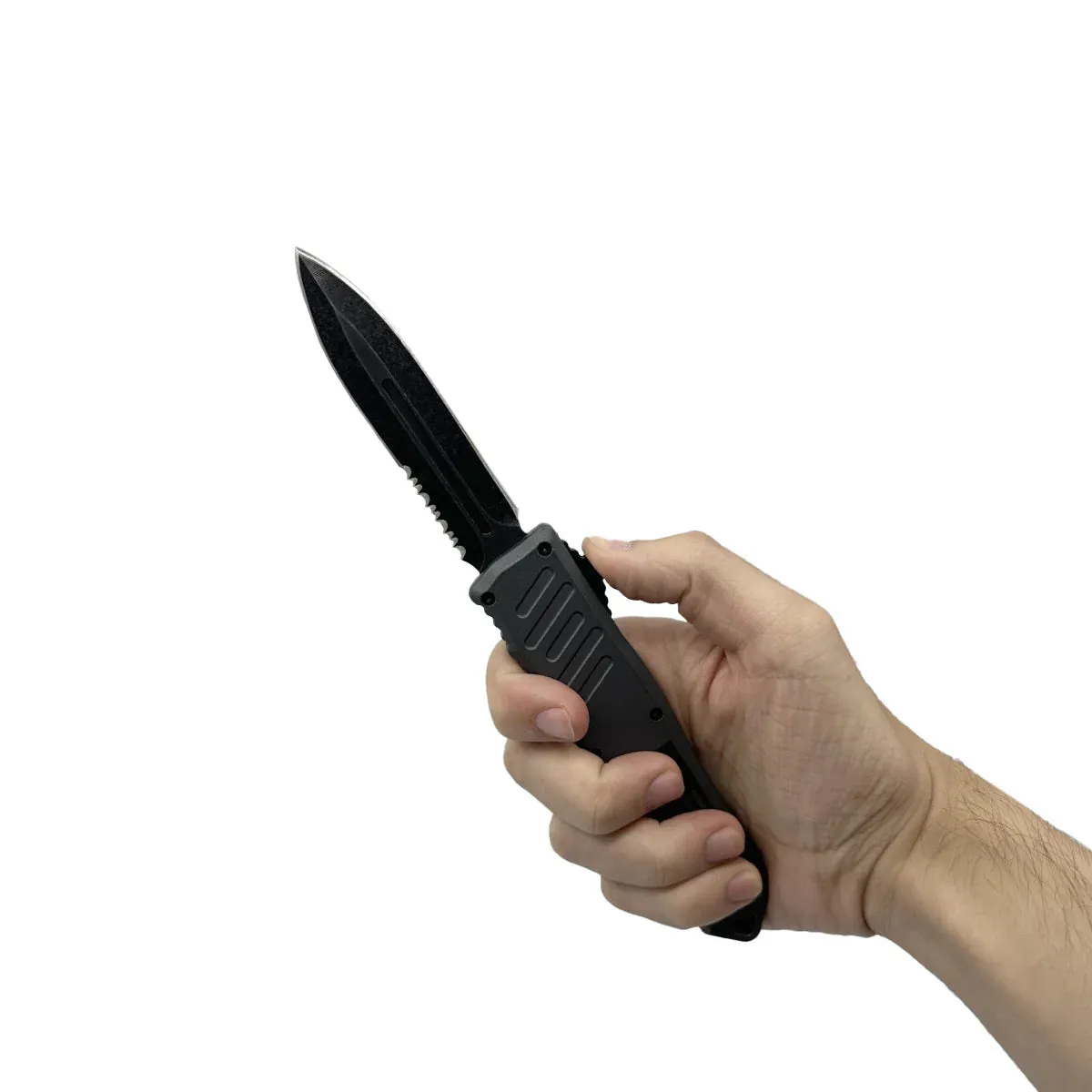 5.5" Automatic OTF Knife w/ Half Serrated Dagger Blade
