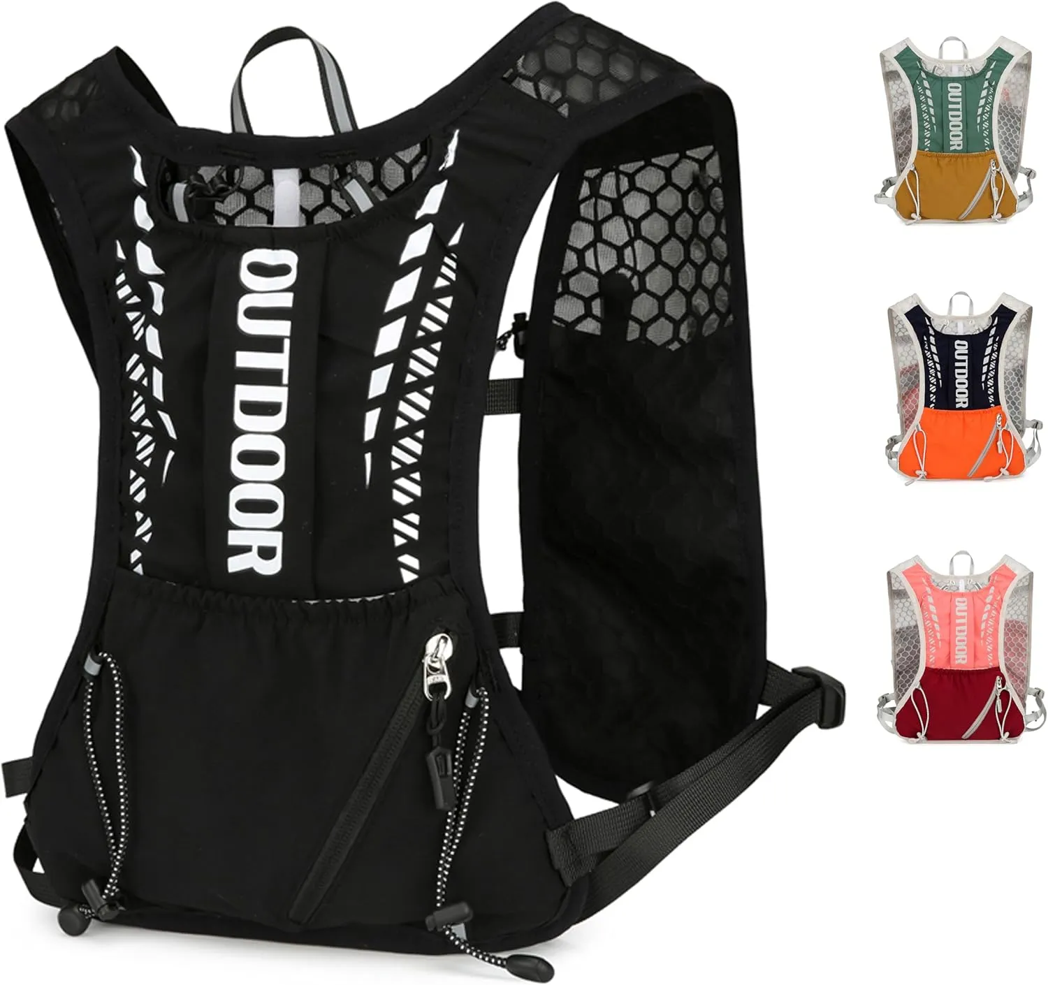 5L Hydration Pack for Men - Lightweight Running Vest with 1.5L Water Bladder, Water Backpack for Hiking, Running, Biking, and Raves- Reflective Design, Adjustable Straps