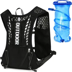 5L Hydration Pack for Men - Lightweight Running Vest with 1.5L Water Bladder, Water Backpack for Hiking, Running, Biking, and Raves- Reflective Design, Adjustable Straps