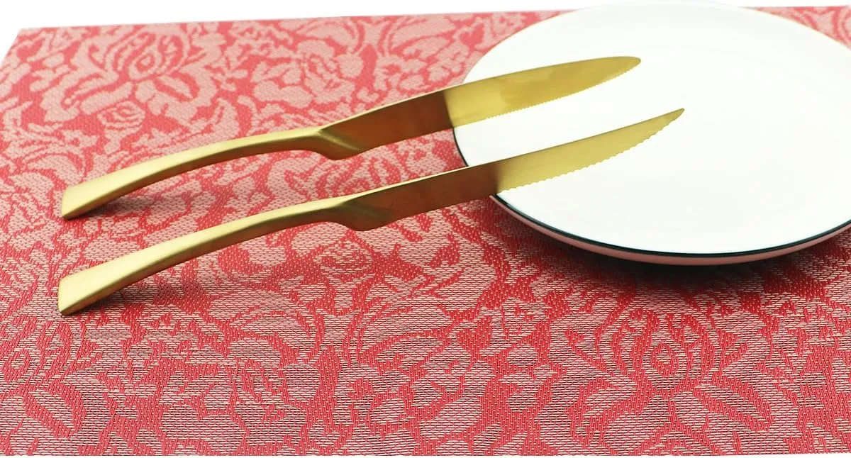6-Piece Flatware Set,Extra Thick Heavy Duty - 18/10 Stainless Steel Cutlery Sets,High Matte Finish Gold Flatware Sets Service for 1,Multipurpose Use for Home,Kitchen,Tableware Utensil Sets