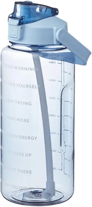 64 Ozwater Bottle with Time Markers and Handle for All Day Hydration,BPA-Free Leak Proof Plastic Water Bottle with Straw,Large Water Jug,Large Water Bottle for Workout Outdoor Fitness Sports Gym