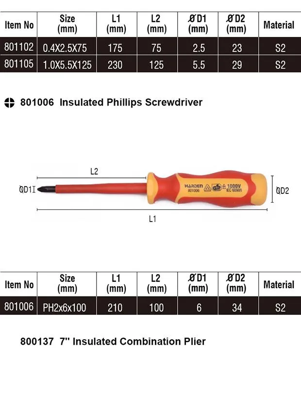 6Pcs Insulated Tools Set