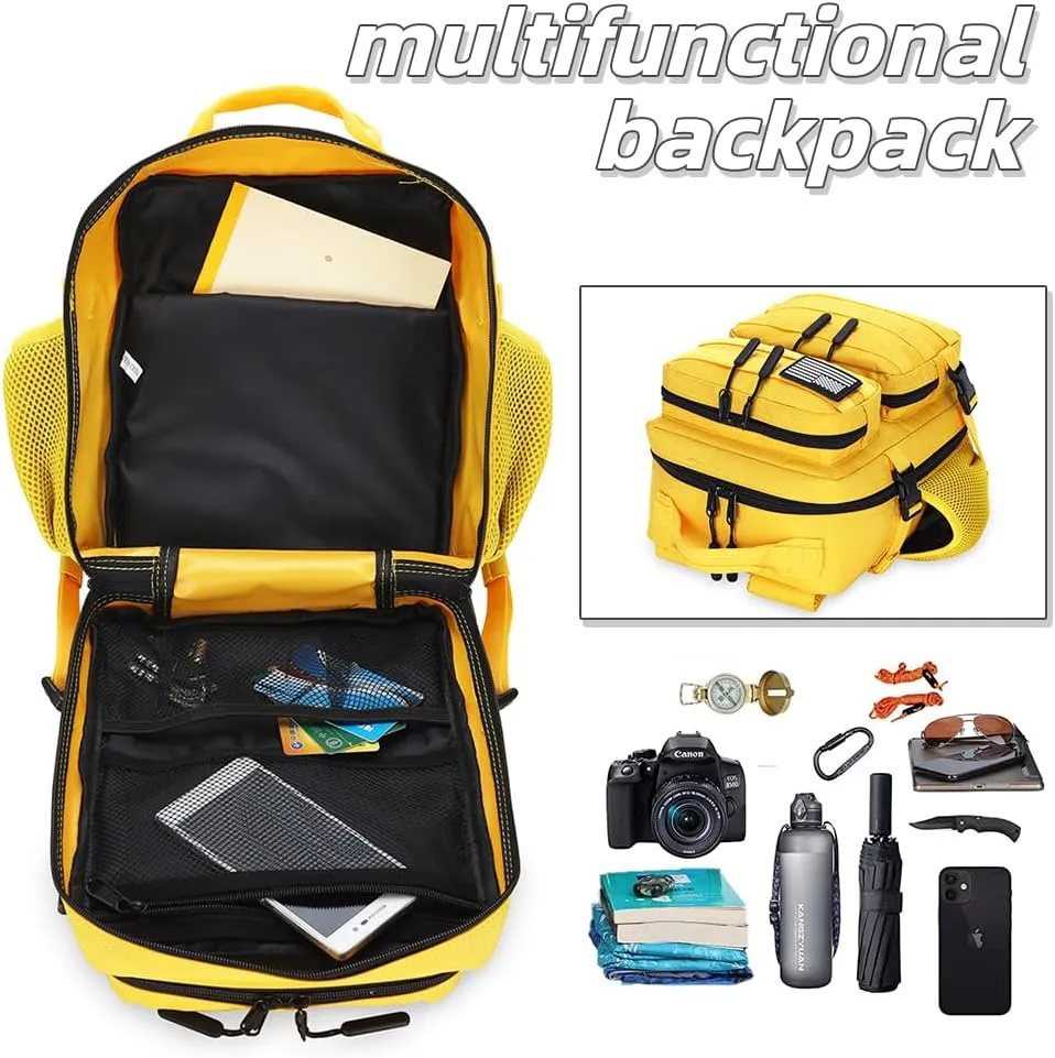 9L Mini Tactical Backpack for Men and Women, Tactical Backpack Small for Hiking, Small Tactical Bag（Yellow）