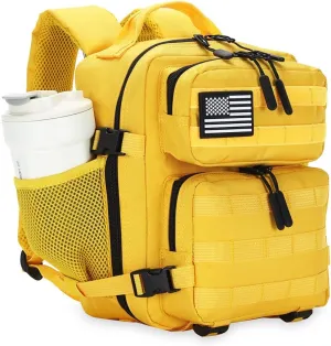 9L Mini Tactical Backpack for Men and Women, Tactical Backpack Small for Hiking, Small Tactical Bag（Yellow）
