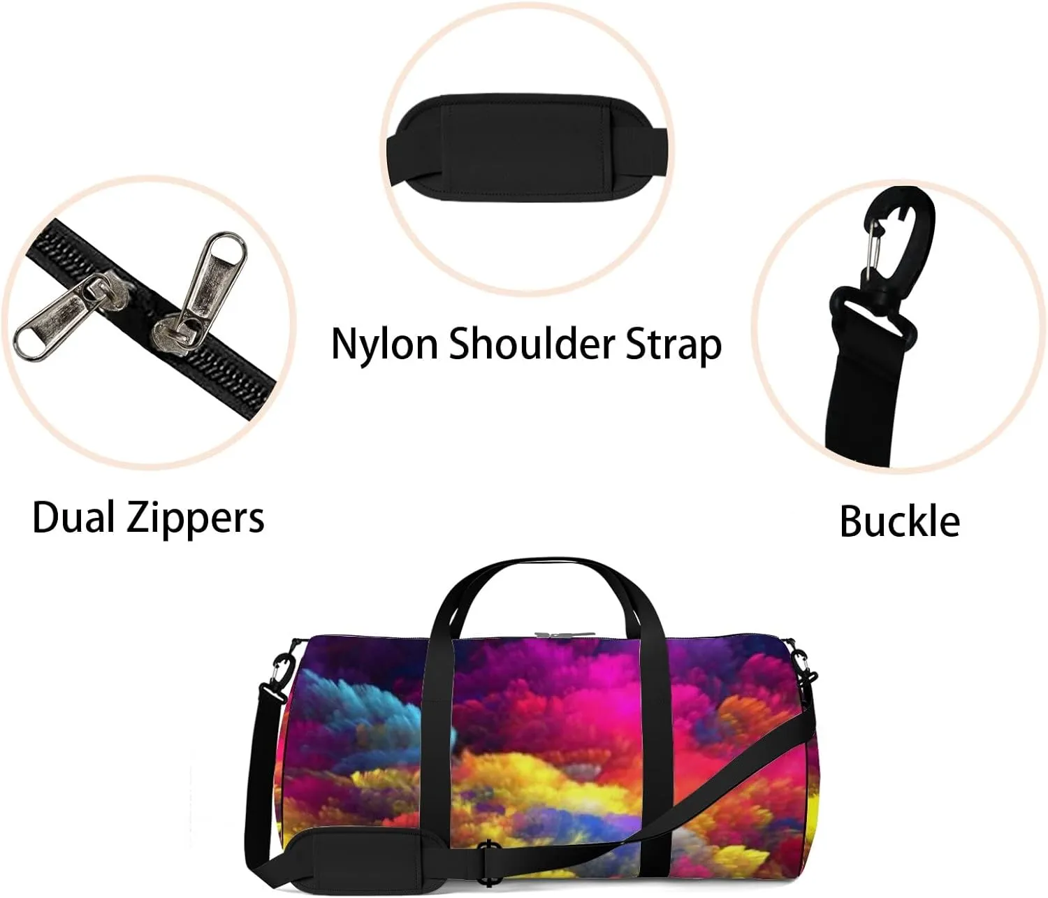 Abstract Background Sports Bag Tote Bag Waterproof Gym Bag with Shoulder Strap Zipper 2 Side Pockets for Men and Women, Travel and Storage Shoulder Bag.