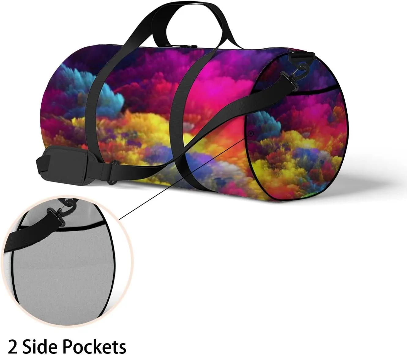 Abstract Background Sports Bag Tote Bag Waterproof Gym Bag with Shoulder Strap Zipper 2 Side Pockets for Men and Women, Travel and Storage Shoulder Bag.