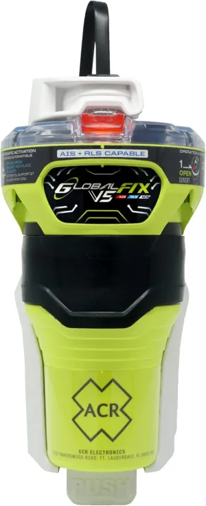 ACR GLOBALFIX™ V5 AIS EPIRB - SOS, GPS, Global Coverage, Return Link Service & Mobile App - CAT 2 Manual Release Bracket (2852) - Local AIS & Global Satellite Emergency Signaling for Search & Rescue