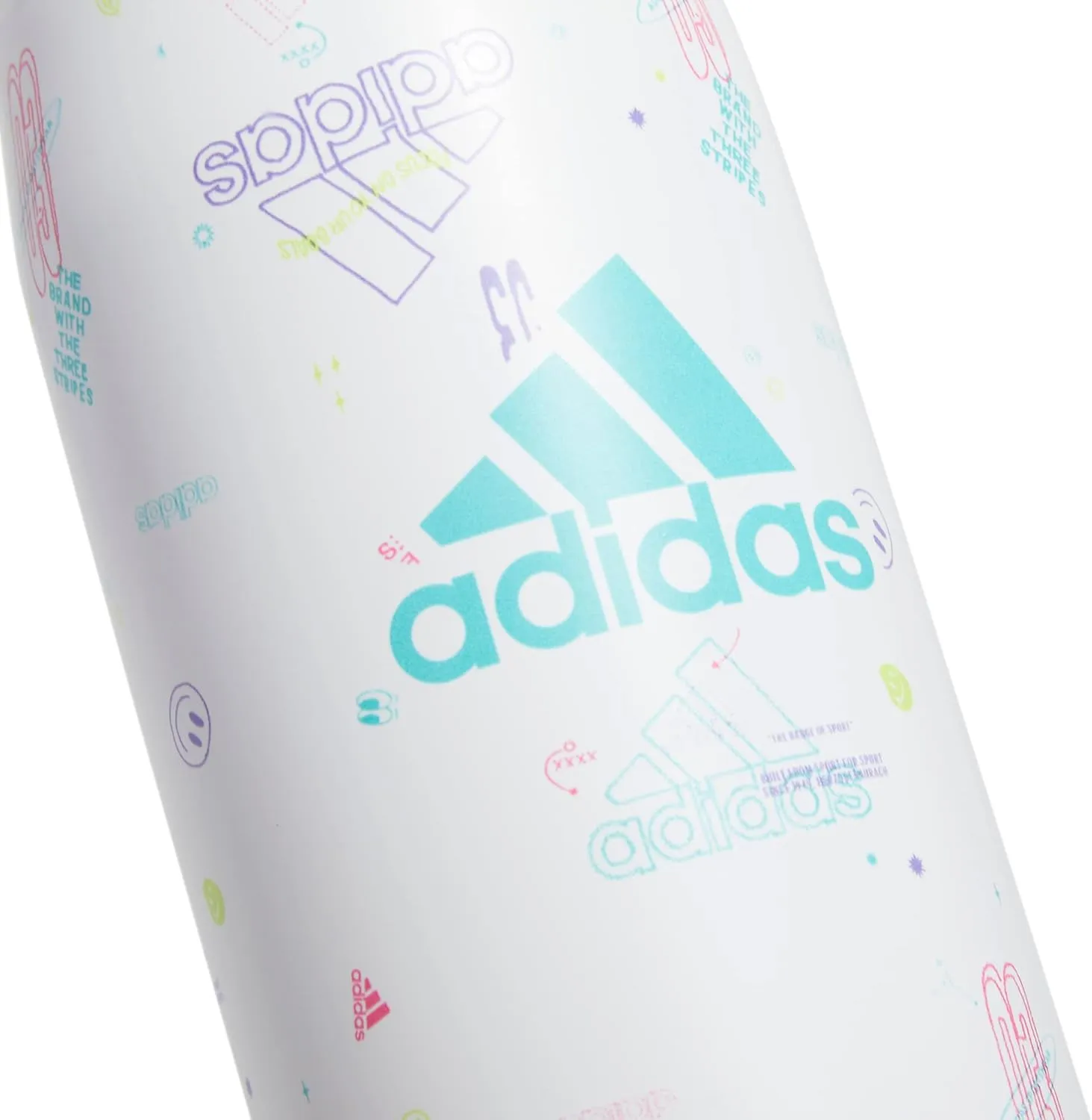 adidas 600 ML (20 oz) Straw Top Metal Water Bottle, Hot/Cold Double-Walled Insulated 18/8 Stainless Steel