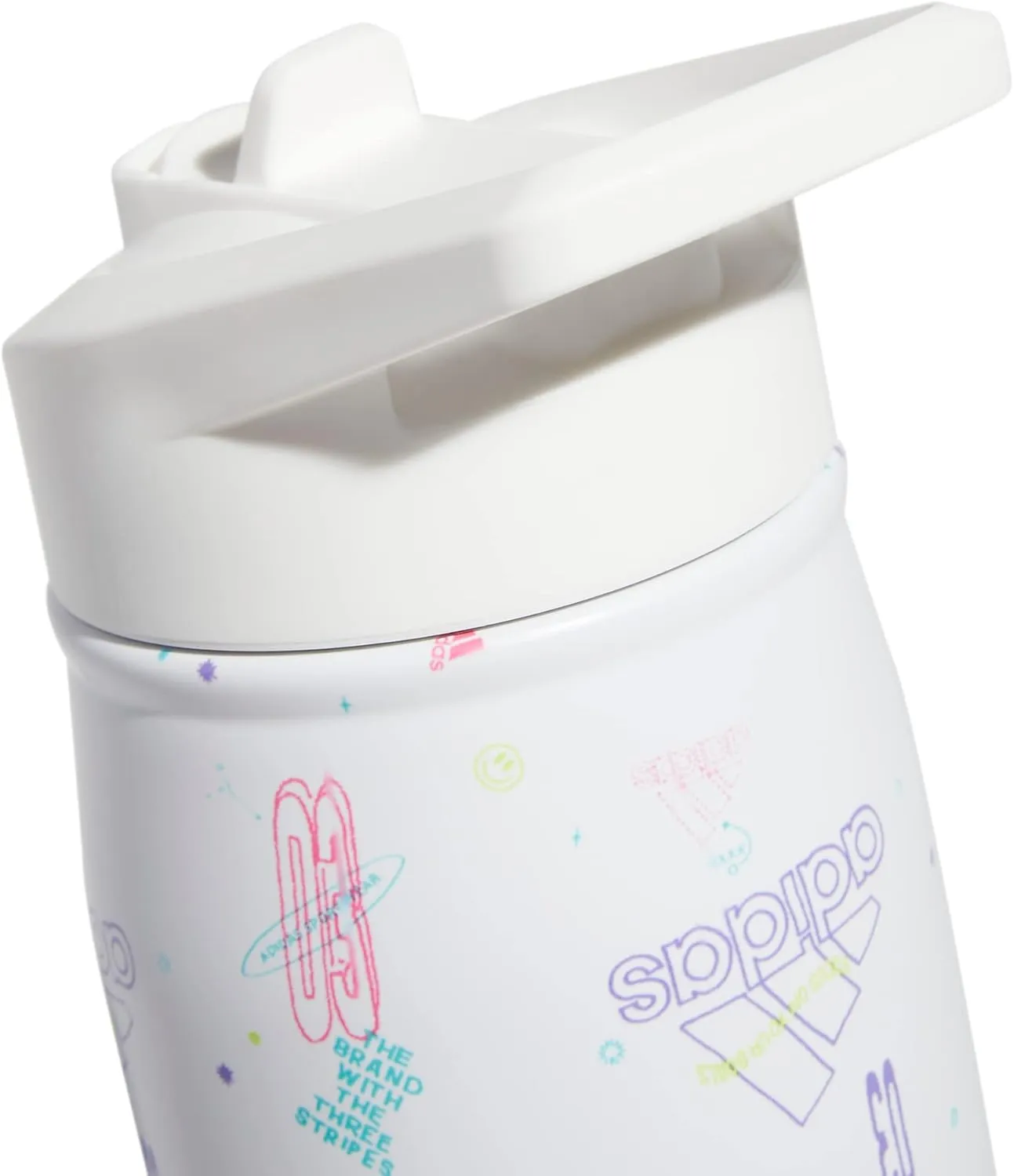 adidas 600 ML (20 oz) Straw Top Metal Water Bottle, Hot/Cold Double-Walled Insulated 18/8 Stainless Steel