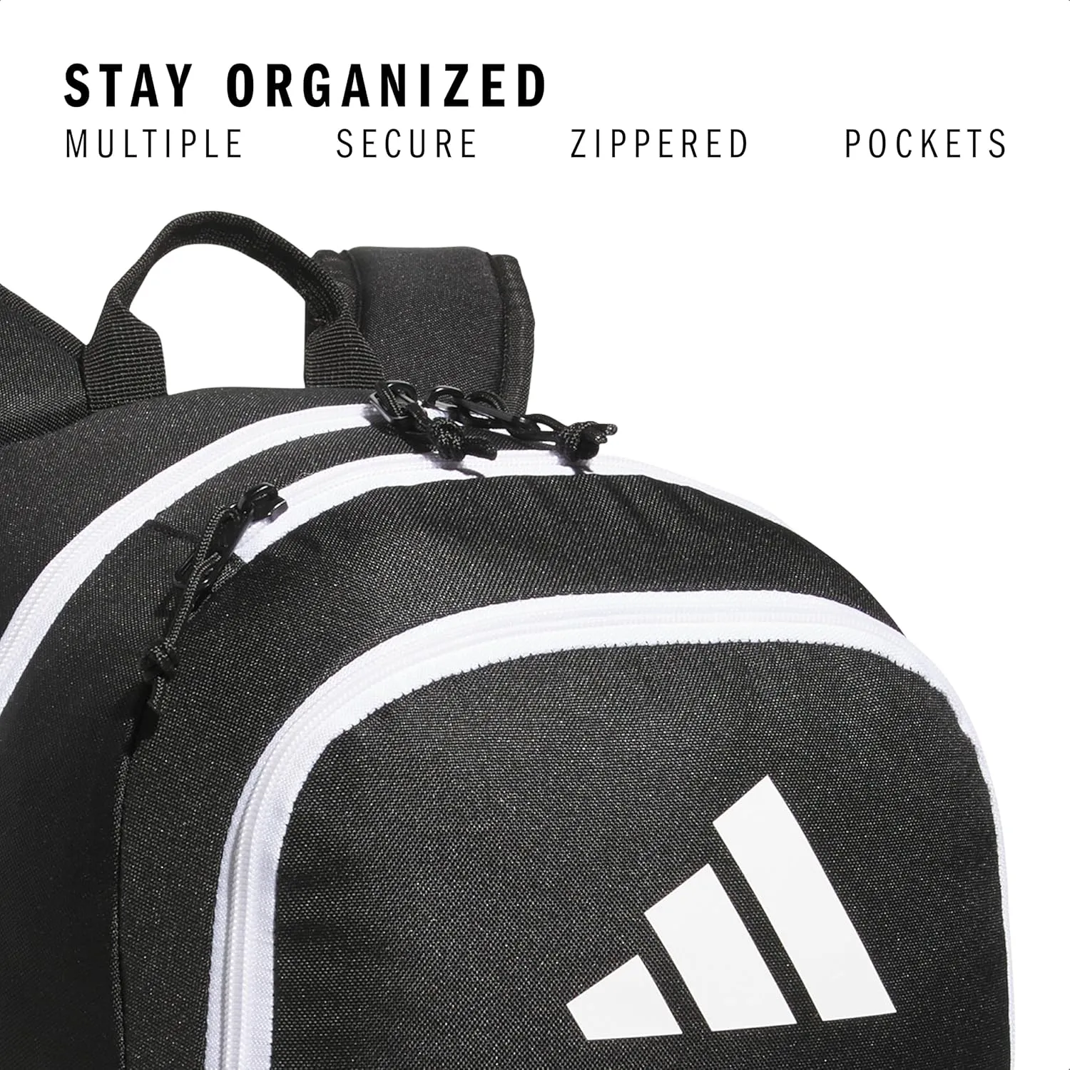 adidas Affiliate Small Backpack for Women and Men, Durable Bag with Laptop Sleeve, Black/White, One Size