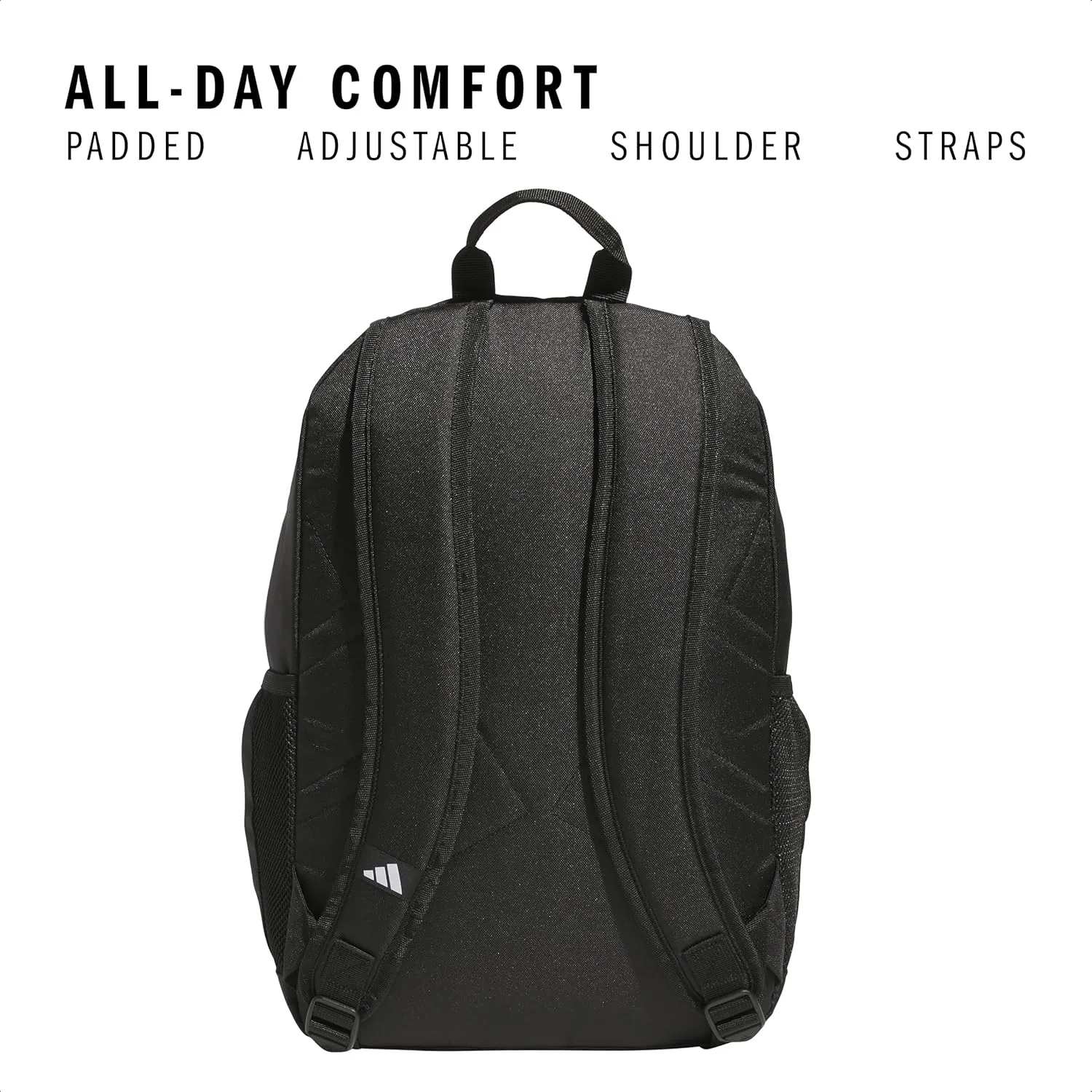 adidas Affiliate Small Backpack for Women and Men, Durable Bag with Laptop Sleeve, Black/White, One Size