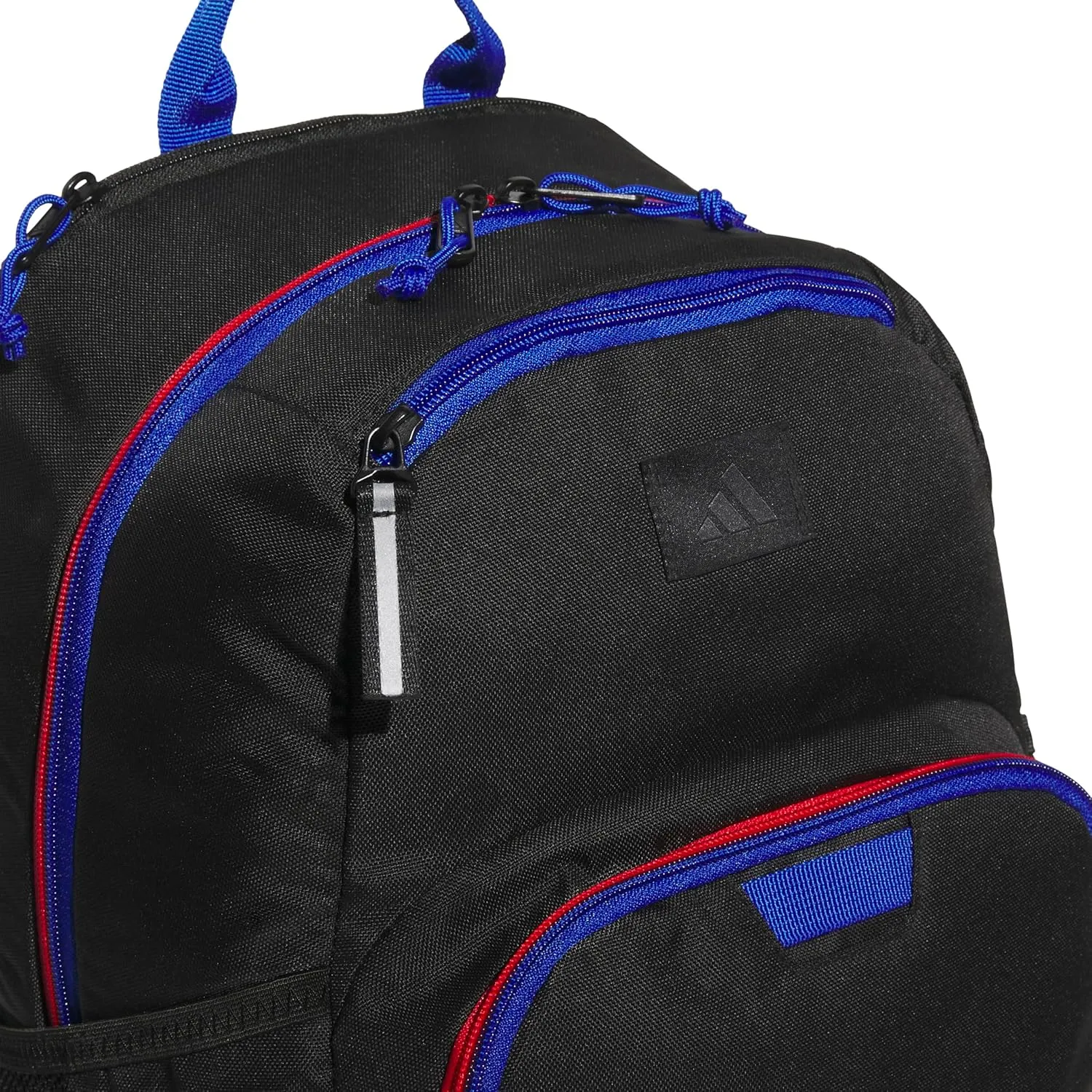 adidas Boys' Midway Backpack (28L) Durable Student Athletic Gym Laptop Book Bag Girls, Black/Better Scarlet/Team Royal Blue, One Size