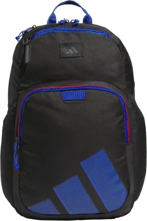 adidas Boys' Midway Backpack (28L) Durable Student Athletic Gym Laptop Book Bag Girls, Black/Better Scarlet/Team Royal Blue, One Size