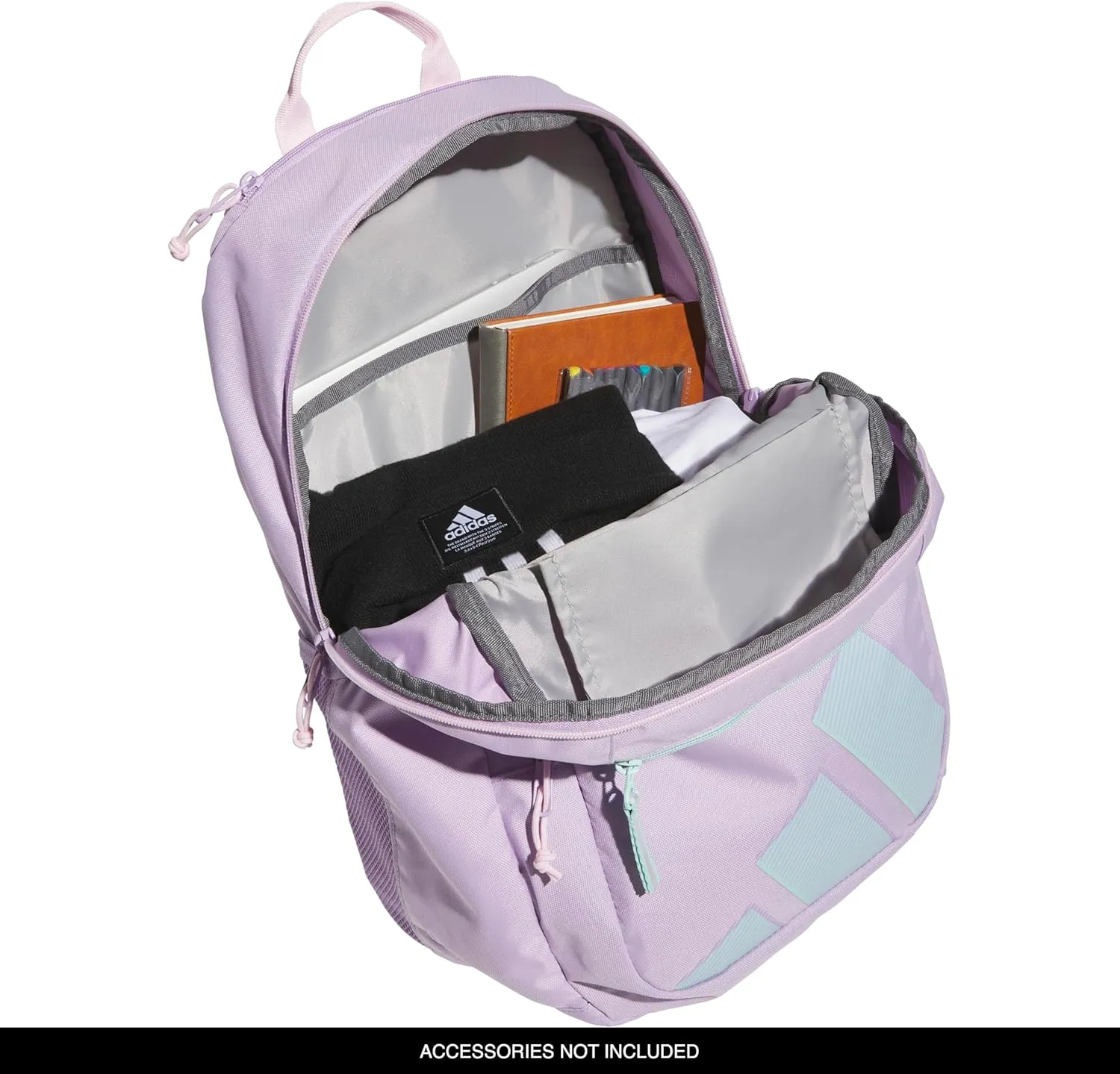 adidas Boys' Midway Backpack (28L) Durable Student Athletic Gym Laptop Book Bag Girls, Powder Plum Purple/Clear Pink/Semi Flash Aqua Blue, One Size
