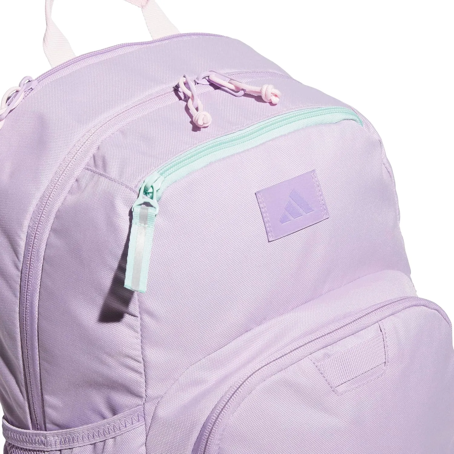 adidas Boys' Midway Backpack (28L) Durable Student Athletic Gym Laptop Book Bag Girls, Powder Plum Purple/Clear Pink/Semi Flash Aqua Blue, One Size