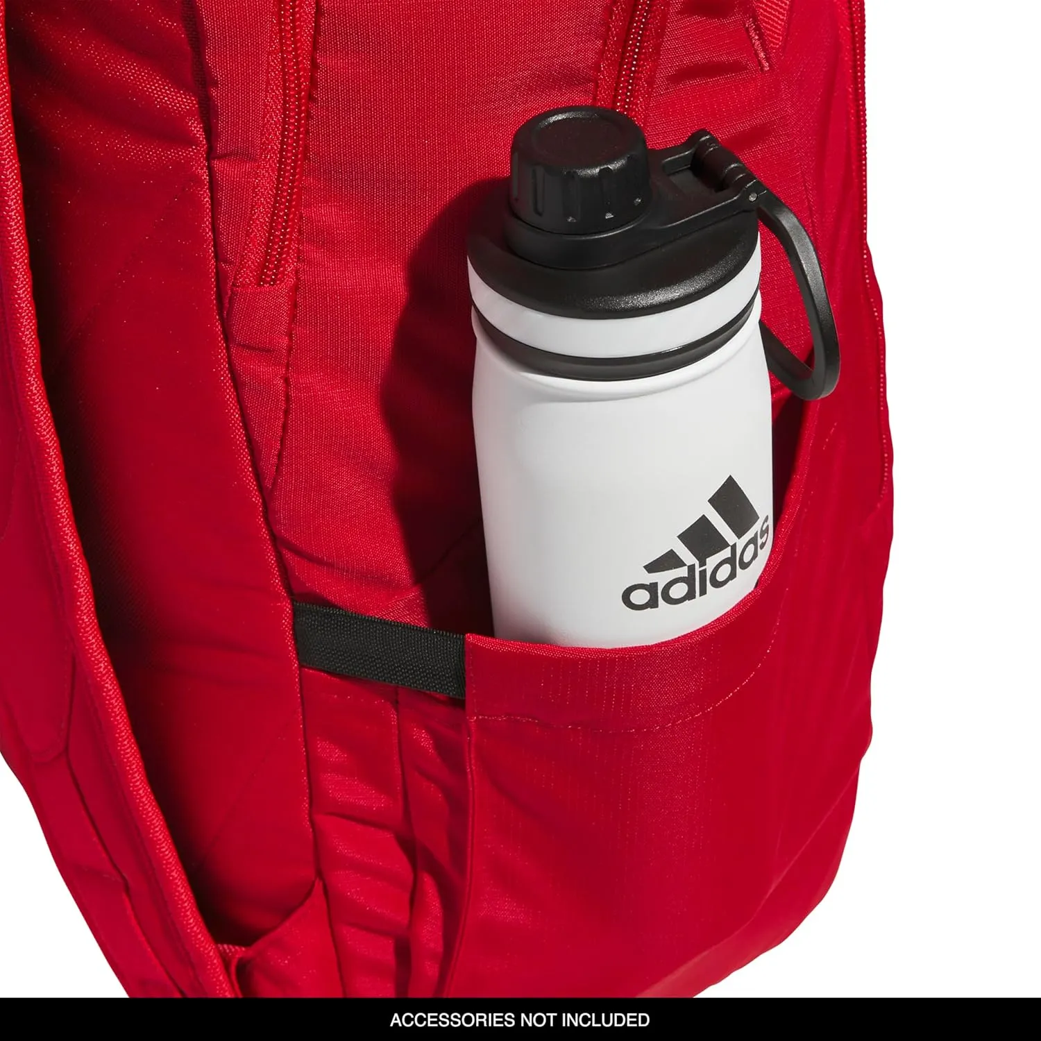 adidas Defender 5 Team Sports Backpack (33L) Durable Large Athletic Gym Laptop Travel Bag, Power Red/White, One Size
