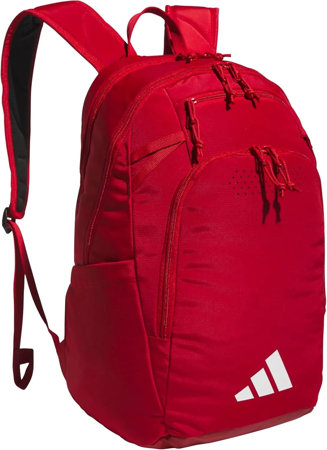 adidas Defender 5 Team Sports Backpack (33L) Durable Large Athletic Gym Laptop Travel Bag, Power Red/White, One Size