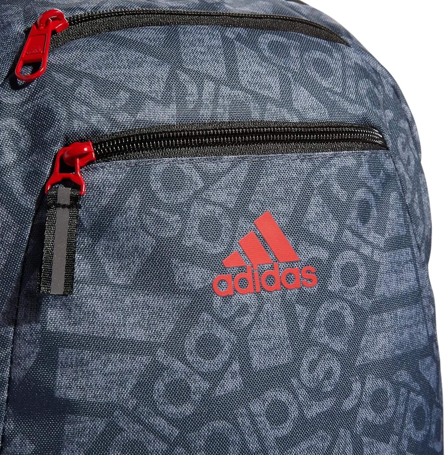 adidas Foundation Backpack for Laptop, Large Durable Athletic Gym Bag, ADI Collage Jersey Onix-Grey/Black/Vivid Red, One Size
