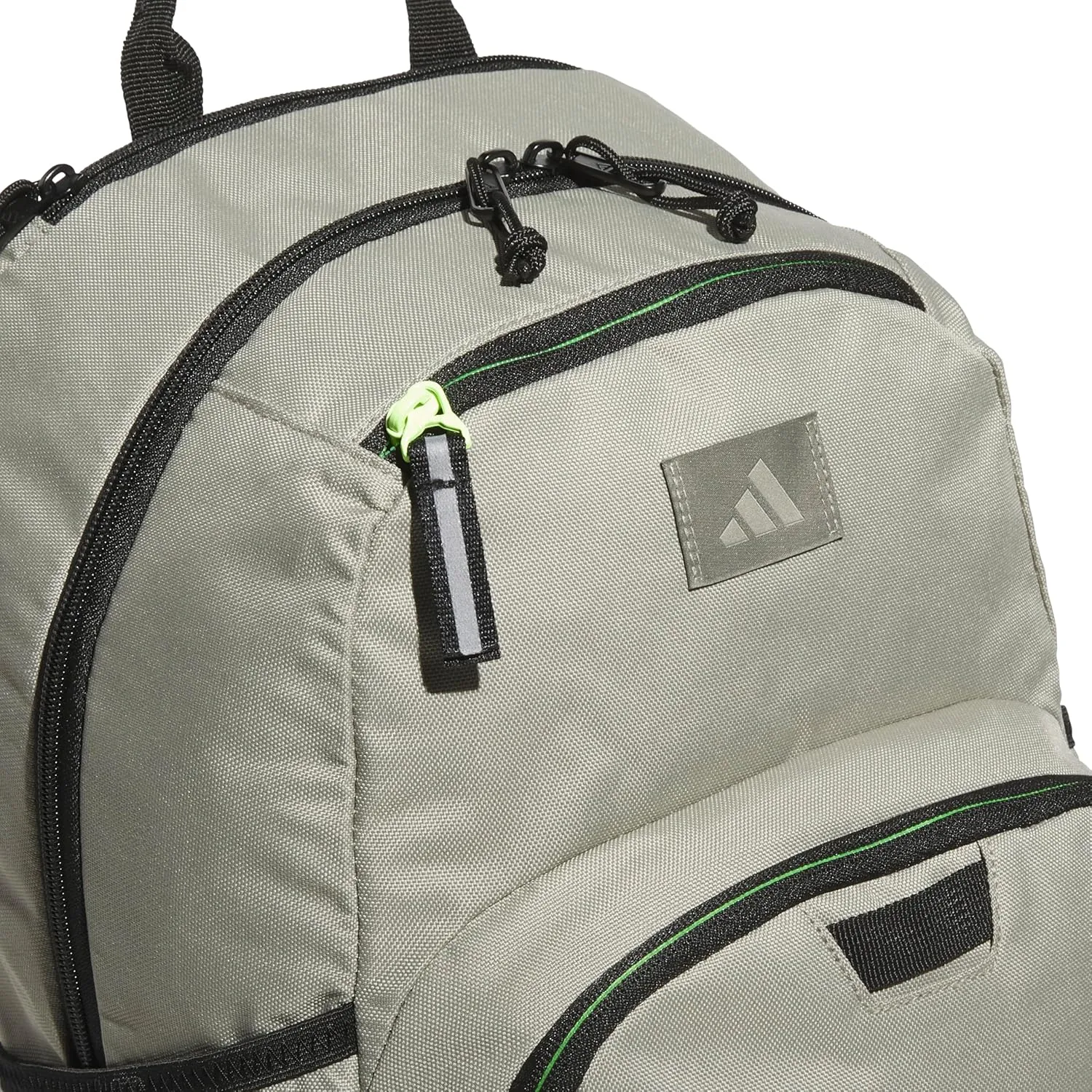 adidas Midway Small Backpack for Women and Men, Durable Laptop Bag, Silver Pebble Grey/Black/Lucid Lemon Yellow, One Size