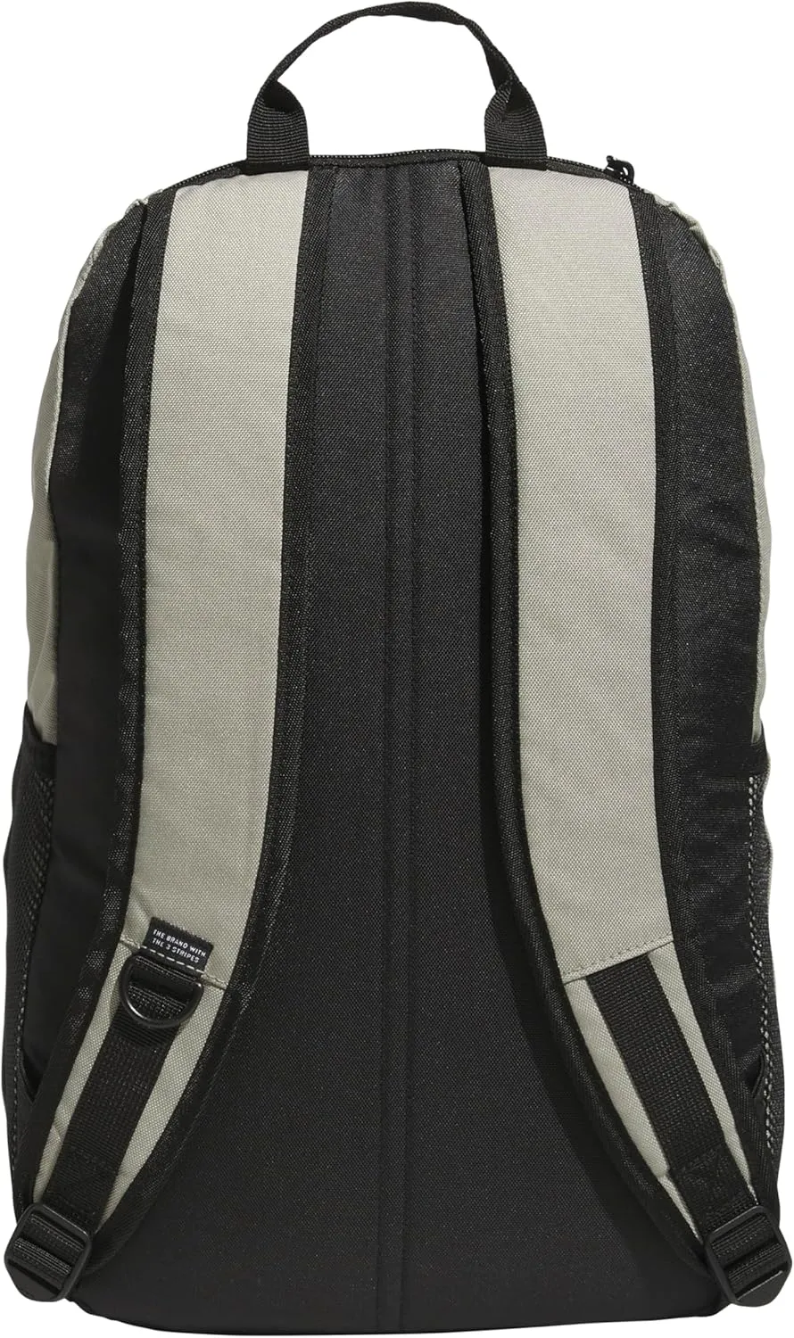adidas Midway Small Backpack for Women and Men, Durable Laptop Bag, Silver Pebble Grey/Black/Lucid Lemon Yellow, One Size