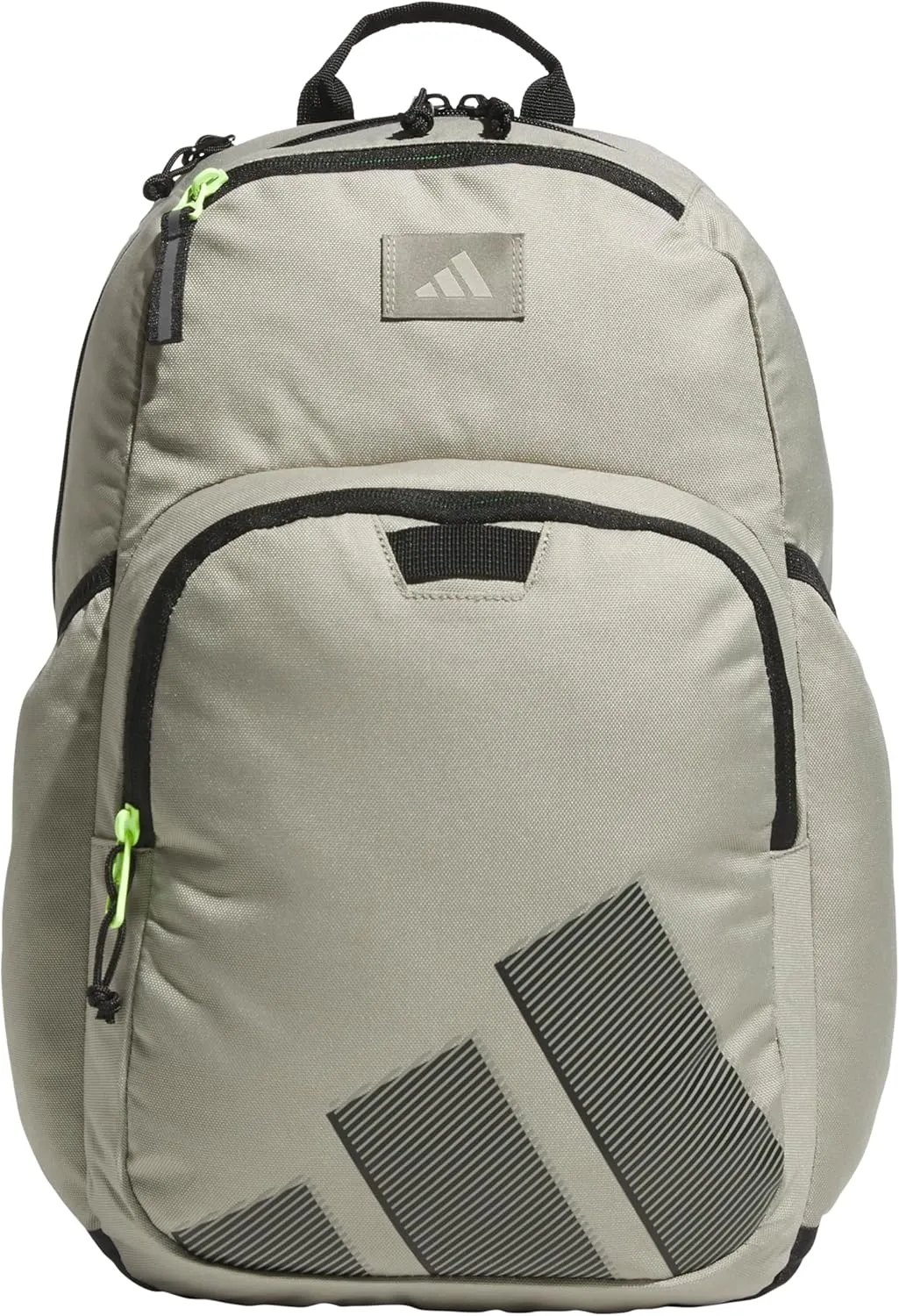 adidas Midway Small Backpack for Women and Men, Durable Laptop Bag, Silver Pebble Grey/Black/Lucid Lemon Yellow, One Size
