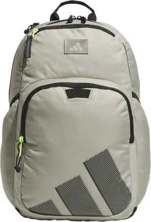 adidas Midway Small Backpack for Women and Men, Durable Laptop Bag, Silver Pebble Grey/Black/Lucid Lemon Yellow, One Size