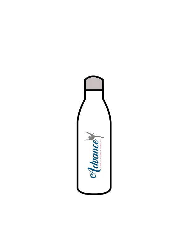 ADVANCE - WATER BOTTLE WHITE (IN-STOCK) - (NAME IN PINK)