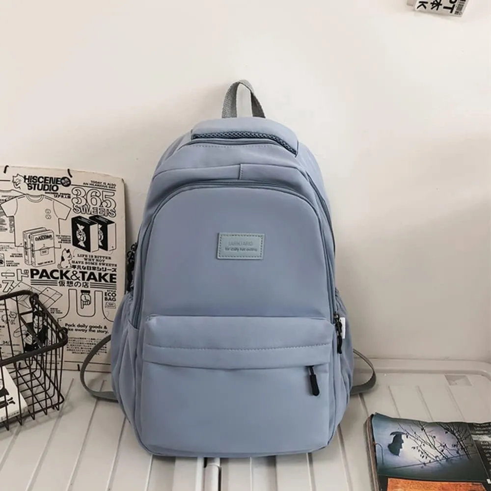 Aesthetic Backpack Cute Backpack for School College Backpack Large Capacity Bookbags for Girls Women Students Casual Travel Daypacks Solid Color(Blue)
