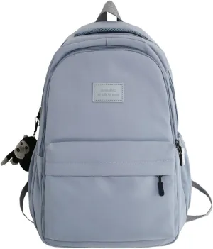 Aesthetic Backpack Cute Backpack for School College Backpack Large Capacity Bookbags for Girls Women Students Casual Travel Daypacks Solid Color(Blue)