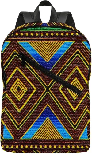 Afrocentric Tribal Motif Durable And Stylish Semi Full Print Backpack