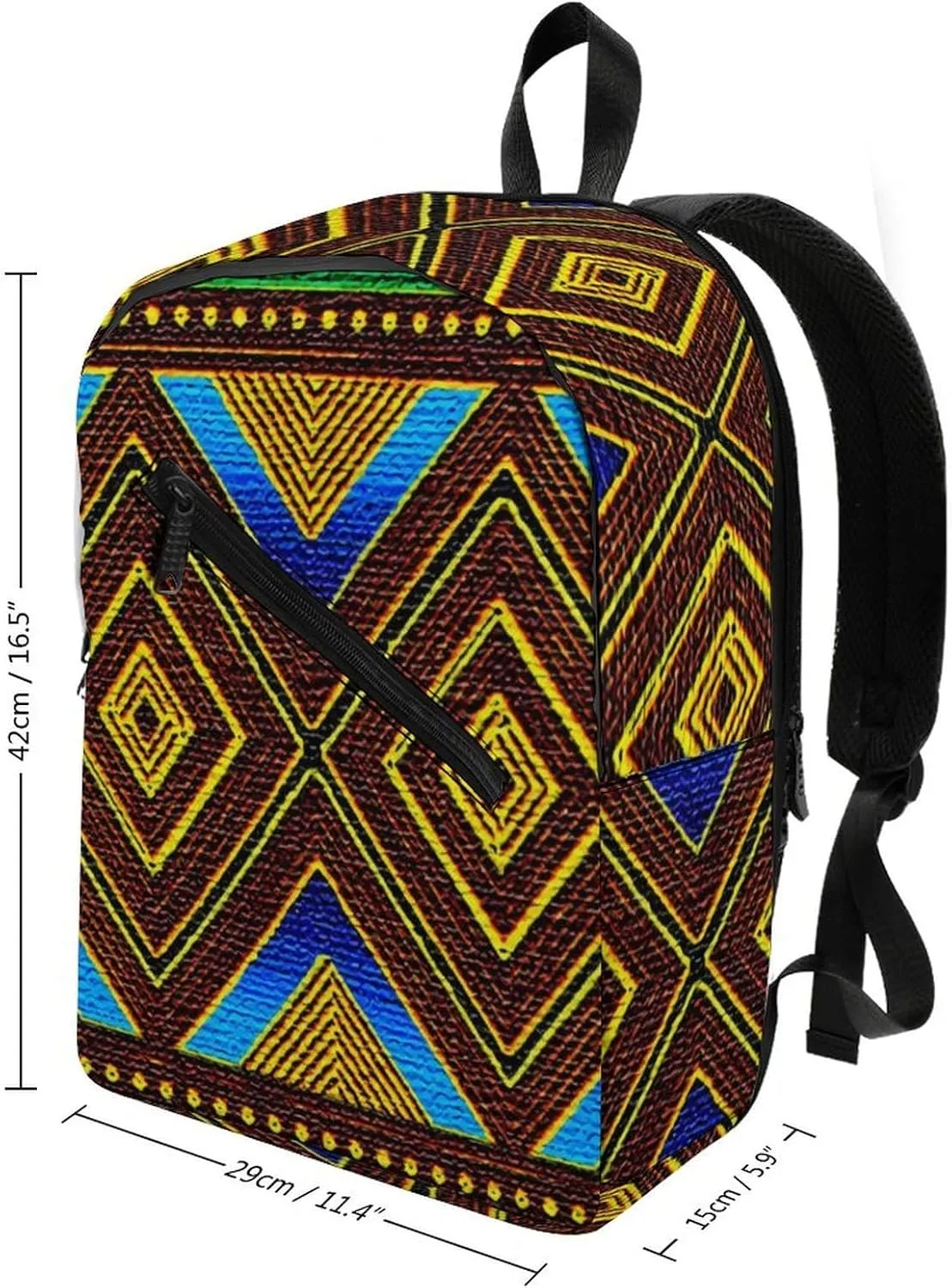 Afrocentric Tribal Motif Durable And Stylish Semi Full Print Backpack