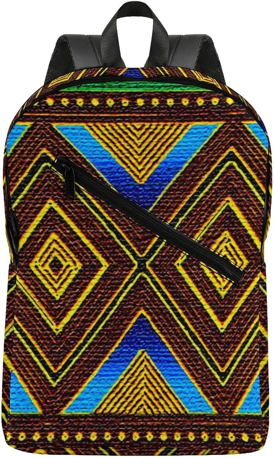 Afrocentric Tribal Motif Durable And Stylish Semi Full Print Backpack