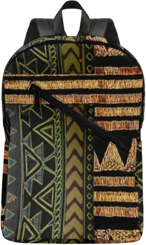 Afrocentric Tribal Motif Pattern Print Durable And Stylish Semi Full Print Backpack