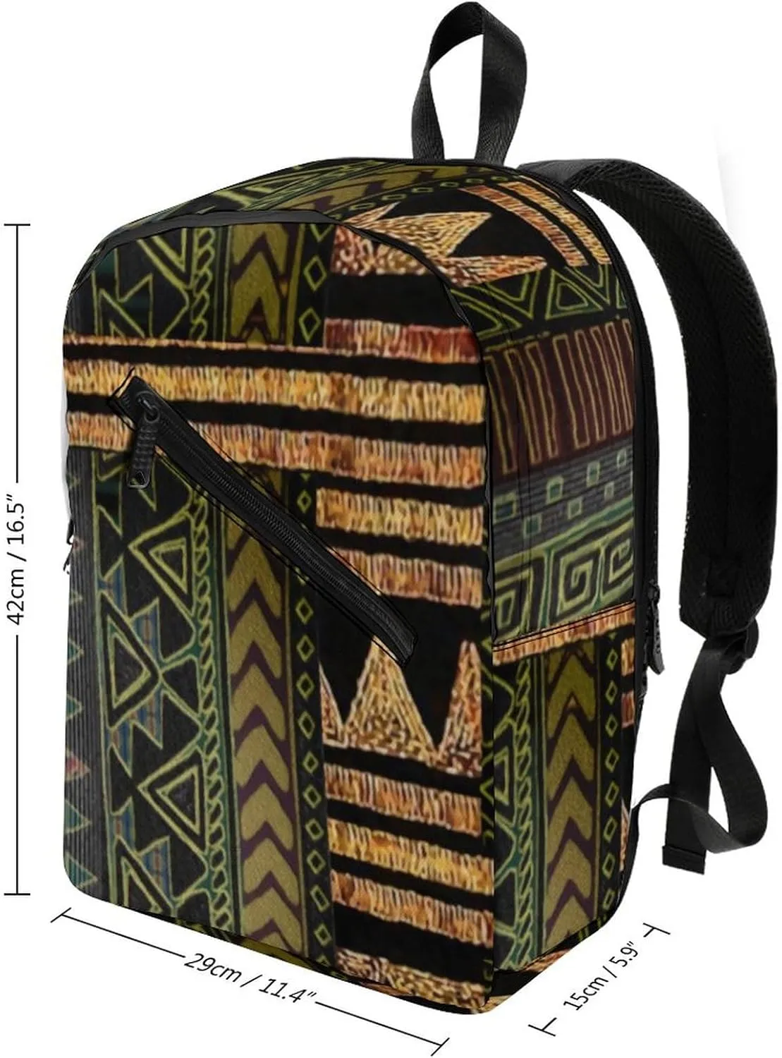 Afrocentric Tribal Motif Pattern Print Durable And Stylish Semi Full Print Backpack