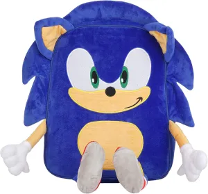 AI ACCESSORY INNOVATIONS Sonic The Hedgehog Backpack for Boys, Plush Padded Bookbag with Adjustable Shoulder Straps, Sonic Schoolbag with 3D Arms, Legs and Ears, Durable School Bag for Kids, Blue