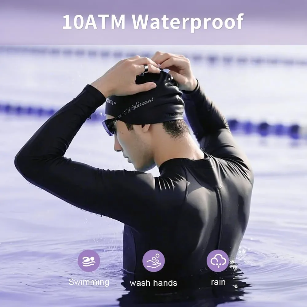 AI Smart Ring for Women Men - Sleep Tracker Ring with Heart Rate, Blood Oxygen, 10ATM Waterproof Fitness Ring, Step Counter & GPS Activity Fitness Tracker,7-Day Battery for iOS/Android (Black, 10)