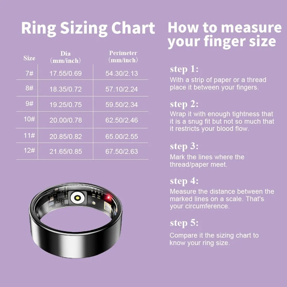 AI Smart Ring for Women Men - Sleep Tracker Ring with Heart Rate, Blood Oxygen, 10ATM Waterproof Fitness Ring, Step Counter & GPS Activity Fitness Tracker,7-Day Battery for iOS/Android (Black, 10)