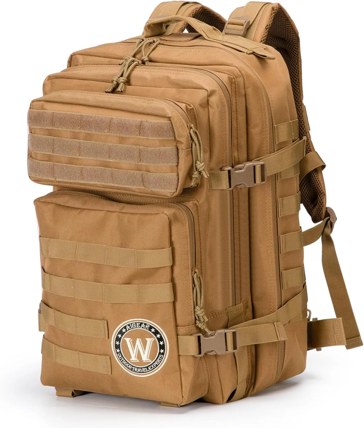 aiGear Tactical Backpack, 45L Letter 'W' Surname Series Military Backpack, 3-Day Bug Out Bag for Men Women Camping Hiking Hunting Quick Recognition Army Daypack