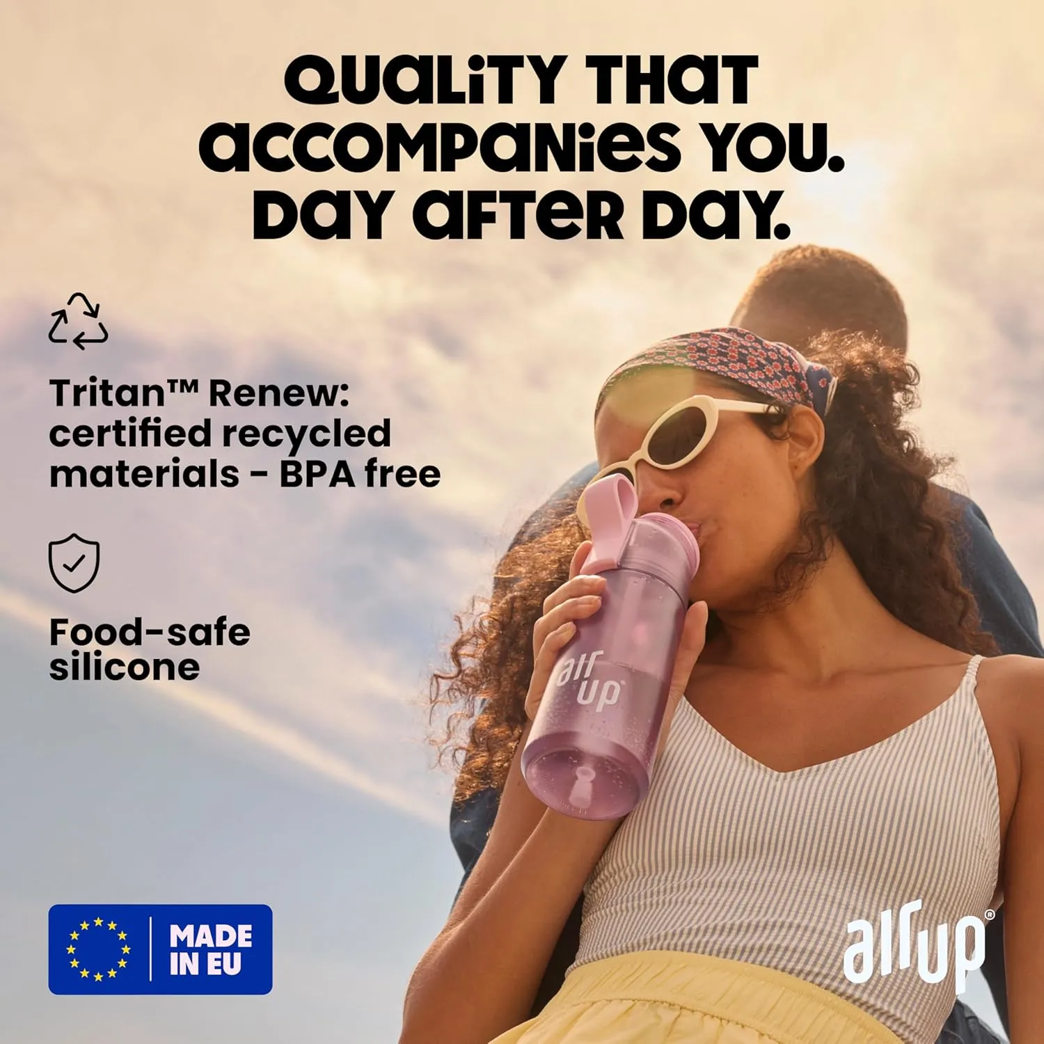 air up® water bottle (22 oz) for school, sports, gym | includes 5 scent pods & straw | flavored bottle in blue – also for kids, boys, girls | no calories, sugar-free and suitable for carbonation