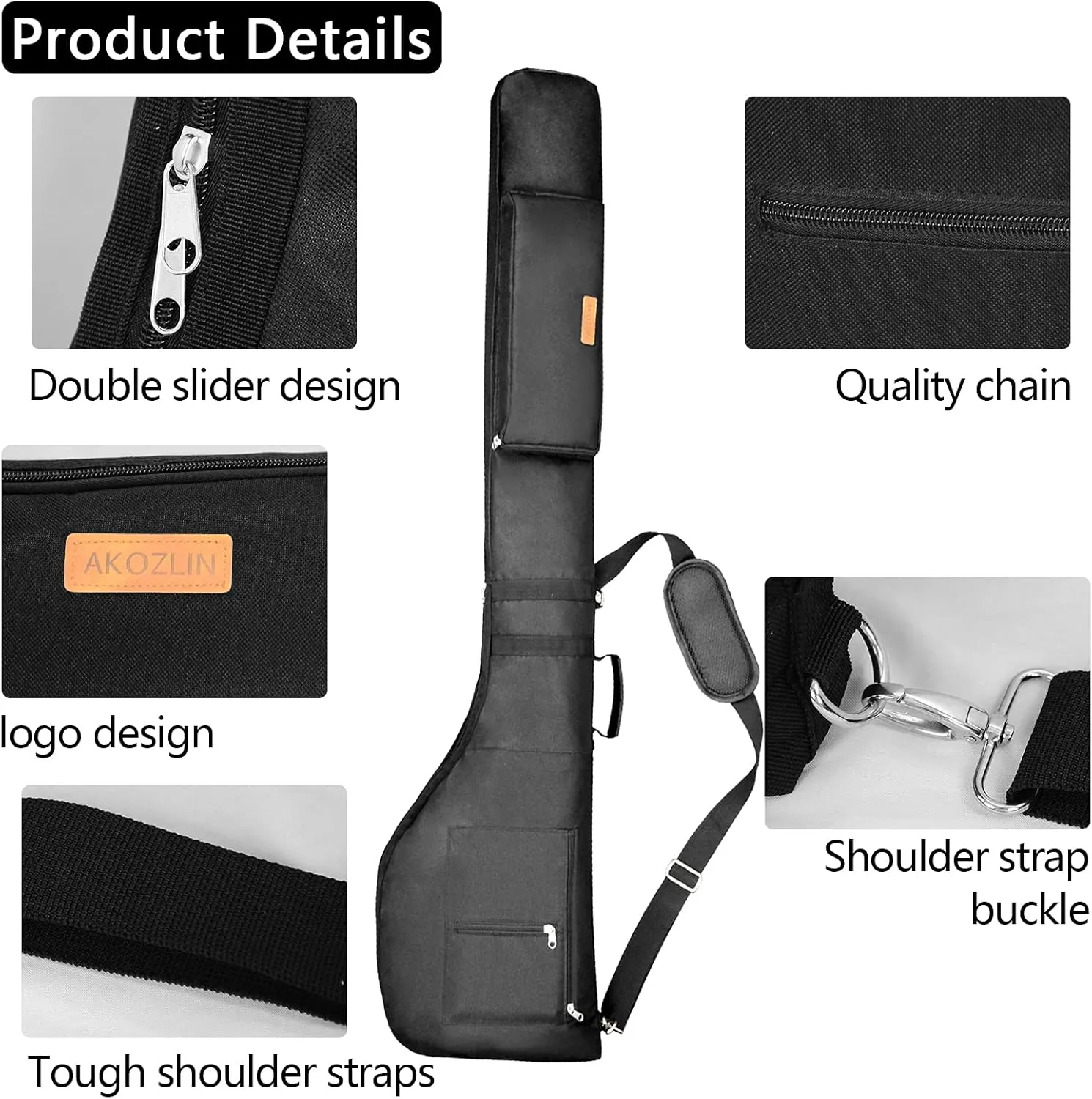 AKOZLIN Golf Carry Bag Golf Clubs Lightweight Foldable Travel Sunday Golf Case with Strap Waterproof Sunday Bag