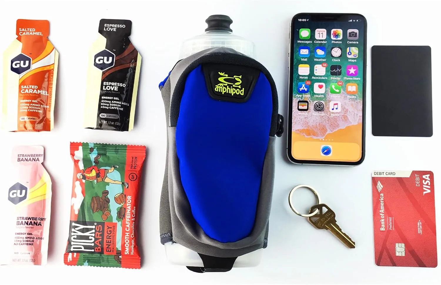 Amphipod Hydraform Ergo-Lite Ultra Handheld Water Bottle, BPA-Free Hydration/Fuel Bottle, Endurance Runners & Walking (12oz, 16 oz & 20 oz)